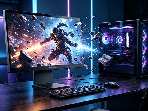 ZIMO M1 glasses-free 3D monitor connected to a desktop PC with no GPU upgrade required